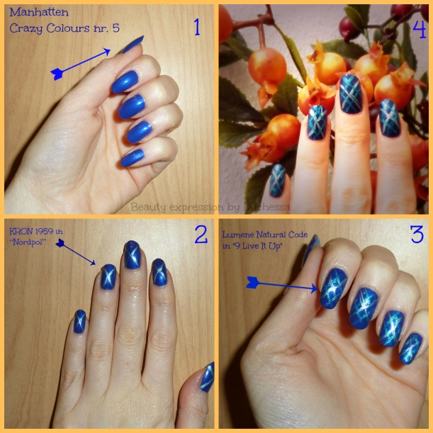 Blue Burlington style nail design
