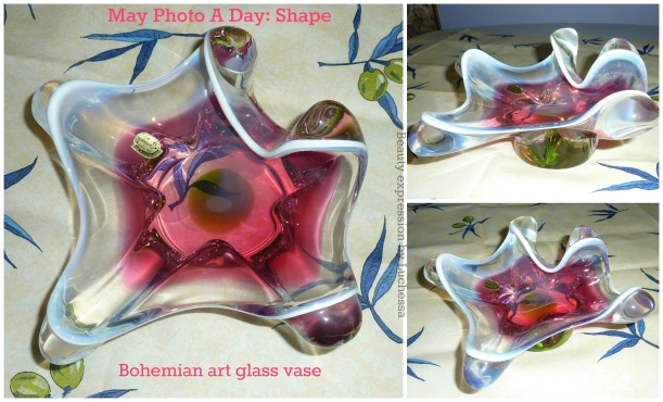 Bohemian art glass vase may photo a day challenge shape